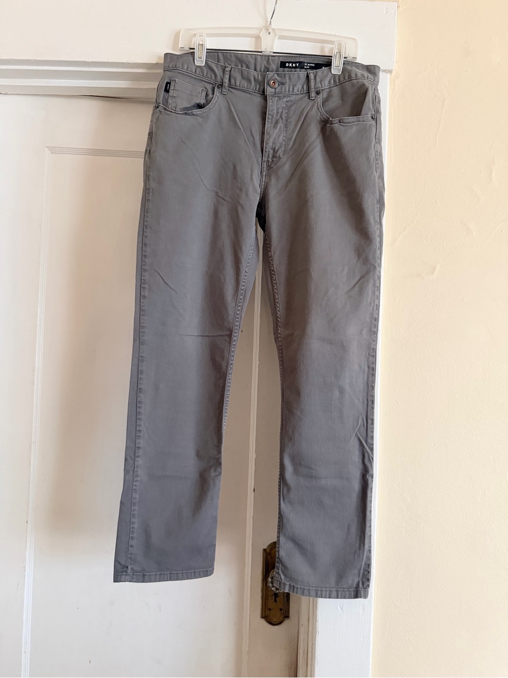 DKNY St. Marks Slim 5-Pocket Stretch Pants Gray Men’s 33x30